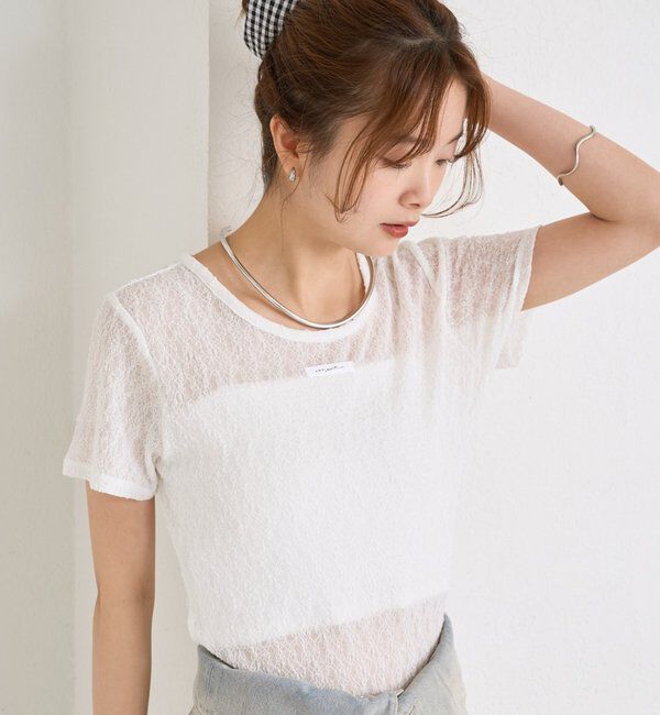  「レースTシャツ」|Tシャツ・カットソー|オフホワイト