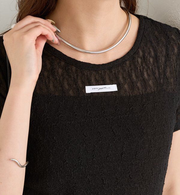  「レースTシャツ」|Tシャツ・カットソー|ブラック
