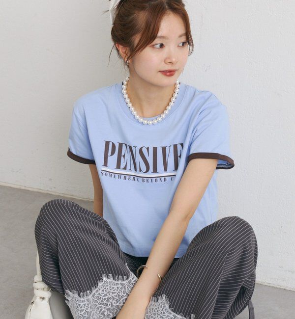  「配色ロゴチビT」|Tシャツ・カットソー|ブルー