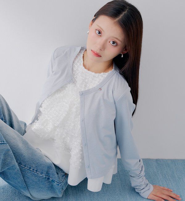  「【SALON by Chico】UVカットCOOLコンパクトラメクルーカーデ」|Tシャツ・カットソー|