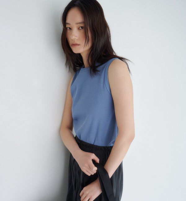  「リブコンパクトノースリーブ」|Tシャツ・カットソー|