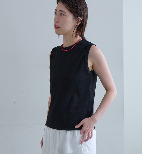  「リブコンパクトノースリーブ」|Tシャツ・カットソー|