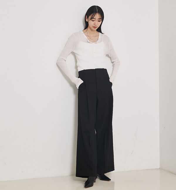 qualite「TCツイルWループタックワイドパンツ」|その他|
