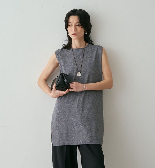 qualite「【接触冷感・セットアップ対応】レーヨンストレッチニットチュニック【予約】」|ワンピース|