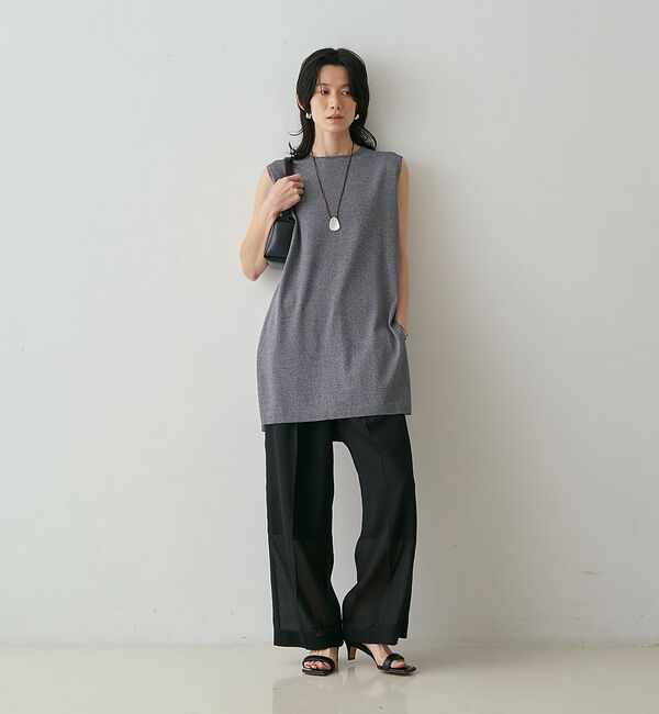 qualite「【接触冷感・セットアップ対応】レーヨンストレッチニットチュニック【予約】」|ワンピース|
