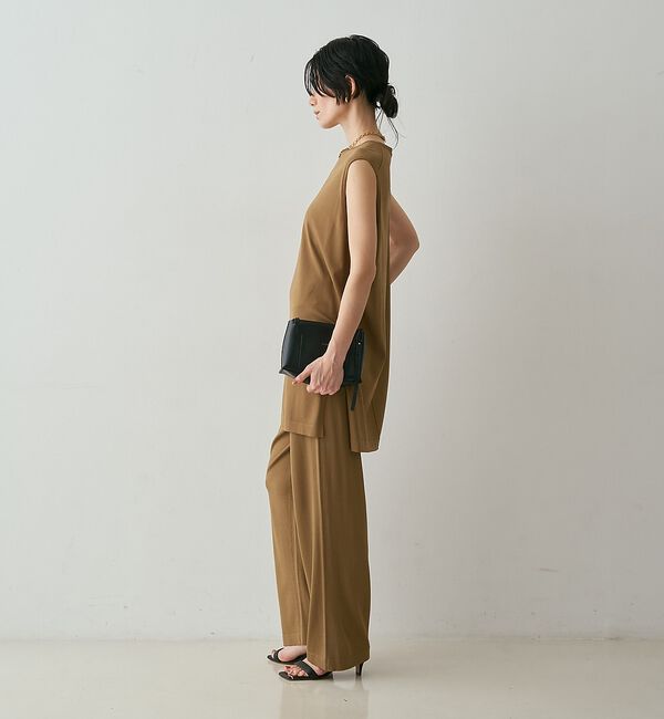 qualite「【接触冷感・セットアップ対応】レーヨンストレッチニットチュニック【予約】」|ワンピース|
