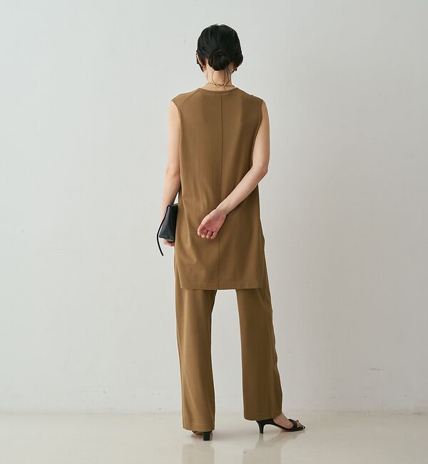 qualite「【接触冷感・セットアップ対応】レーヨンストレッチニットチュニック【予約】」|ワンピース|