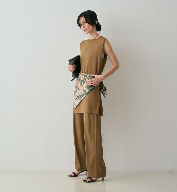 qualite「【接触冷感・セットアップ対応】レーヨンストレッチニットチュニック【予約】」|ワンピース|