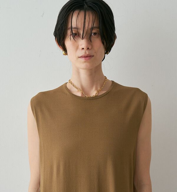 qualite「【接触冷感・セットアップ対応】レーヨンストレッチニットチュニック【予約】」|ワンピース|