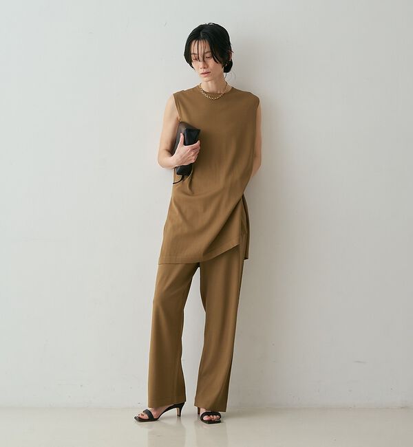 qualite「【接触冷感・セットアップ対応】レーヨンストレッチニットチュニック【予約】」|ワンピース|