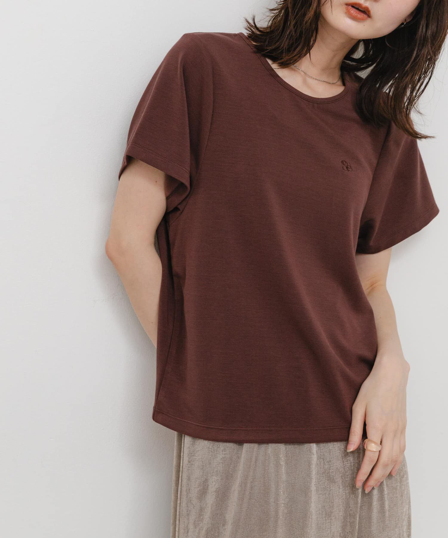 SENSE OF PLACE by URBAN RESEARCH「汗ジミ防止コクーンスリーブクルーネックTシャツ」|Tシャツ・カットソー|ブラウン