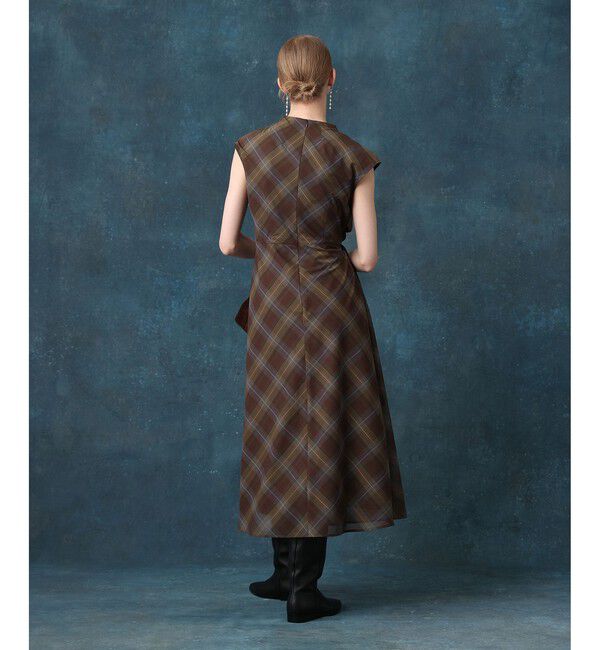 LOULOU WILLOUGHBY「【LOULOU WILLOUGHBY】ドレープチェックワンピース」|ワンピース|
