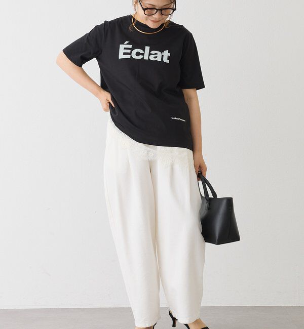  「シルケットロゴプリント&times;刺繍Tシャツ」|Tシャツ・カットソー|