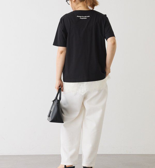  「シルケットロゴプリント&times;刺繍Tシャツ」|Tシャツ・カットソー|