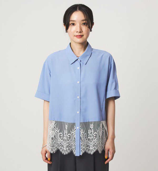 UNITED ARROWS green label relaxing「【WEB限定】＜at ease＞スソ レース ブラウス UVカット 通気性」|シャツ・ブラウス|