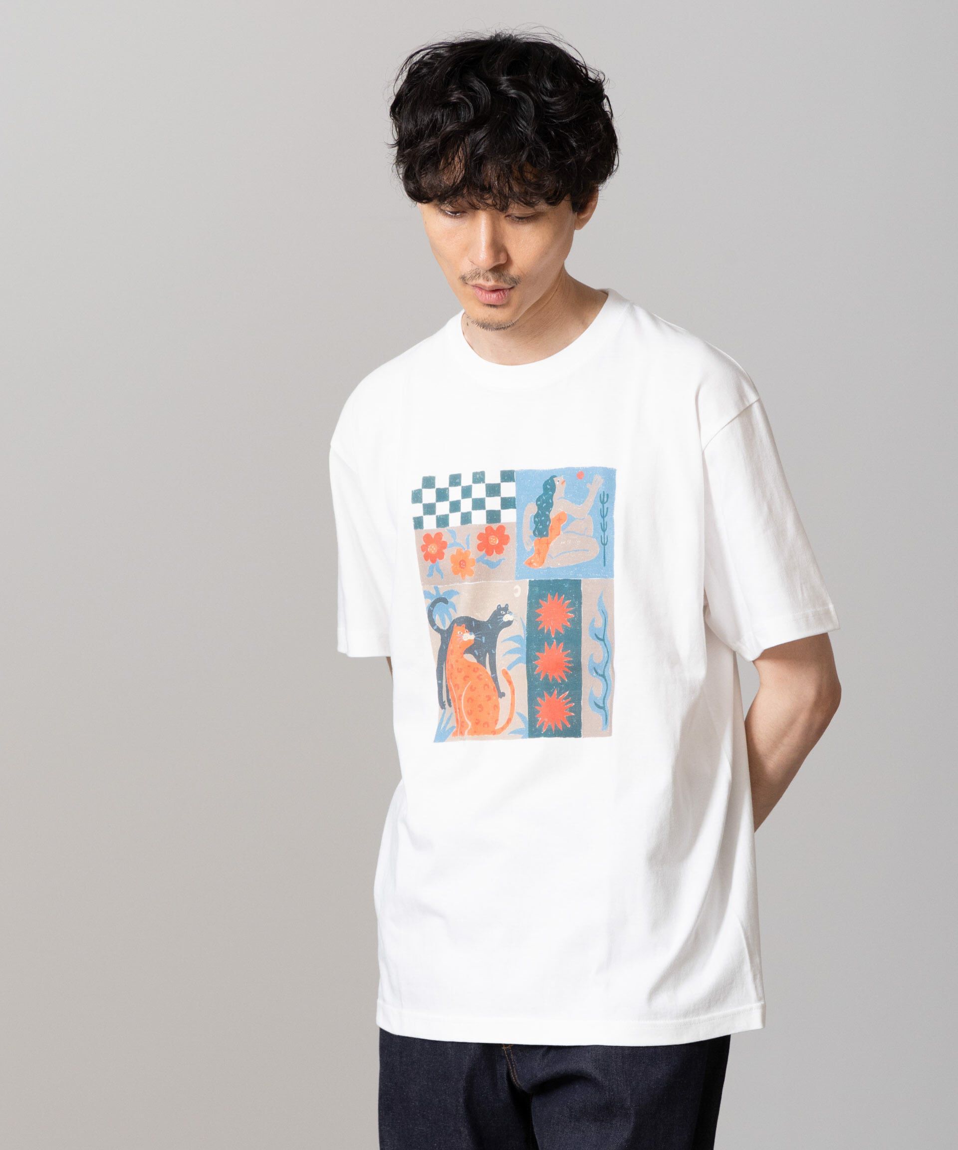 nano･universe「｢Toyameg｣modern academic TILE Tシャツ」|Tシャツ・カットソー|ホワイト