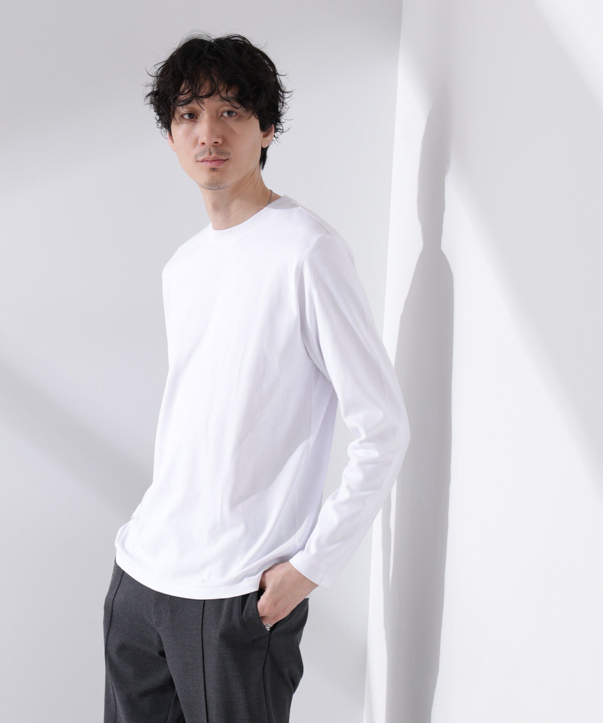 nano･universe「Anti Soaked(R)汗染み防止 クルーネックTシャツ 長袖」|Tシャツ・カットソー|