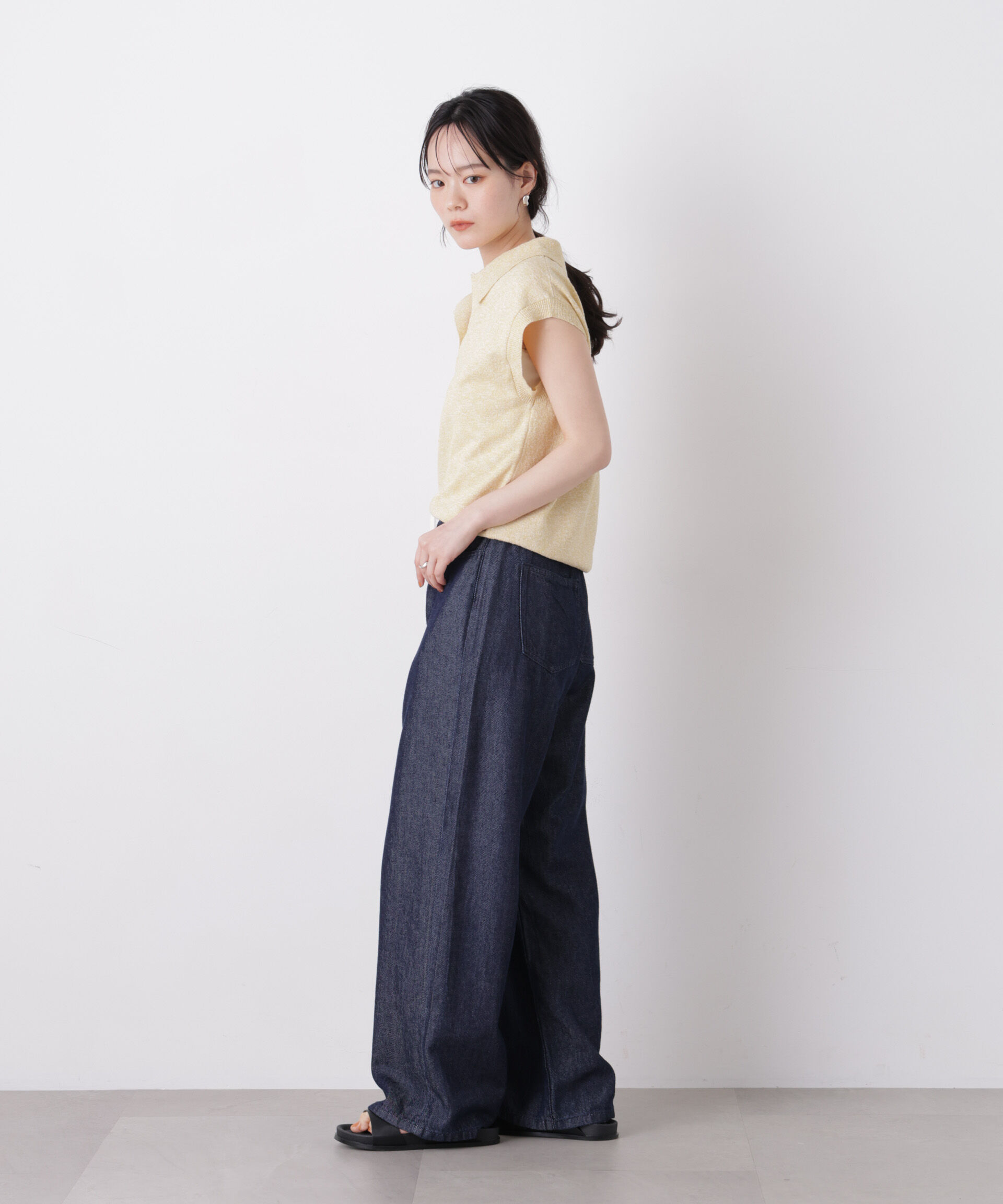 nano･universe「ノースリーブメランジポロニットトップス」|ニット・セーター|