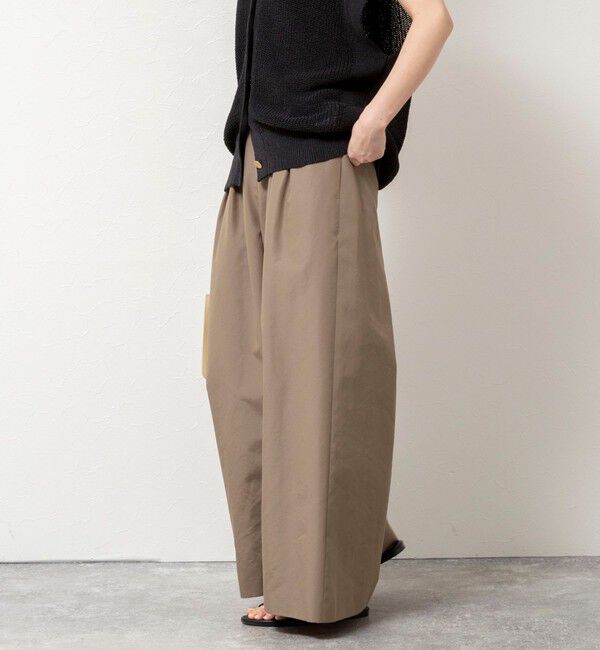 NOLLEY'S「【新色追加/一部WEB限定サイズあり】ウォッシャブルエクセルテックタンブラー2タックワイドパンツ」|その他|カーキ