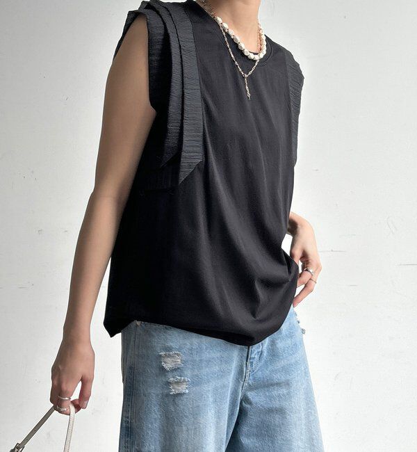  「【WEB限定】ショルダーフリルトップス」|Tシャツ・カットソー|