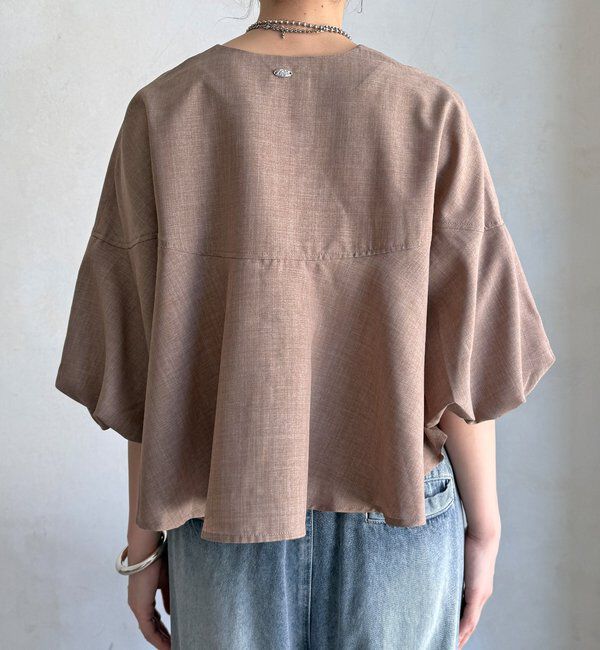  「【WEB限定/セット着用可能】リネンライクジップボレロ」|シャツ・ブラウス|