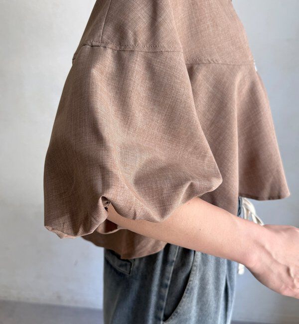  「【WEB限定/セット着用可能】リネンライクジップボレロ」|シャツ・ブラウス|
