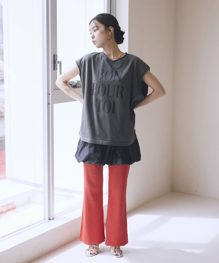earth music&ecology「フレンチスリーブプリントTシャツ」|Tシャツ・カットソー|
