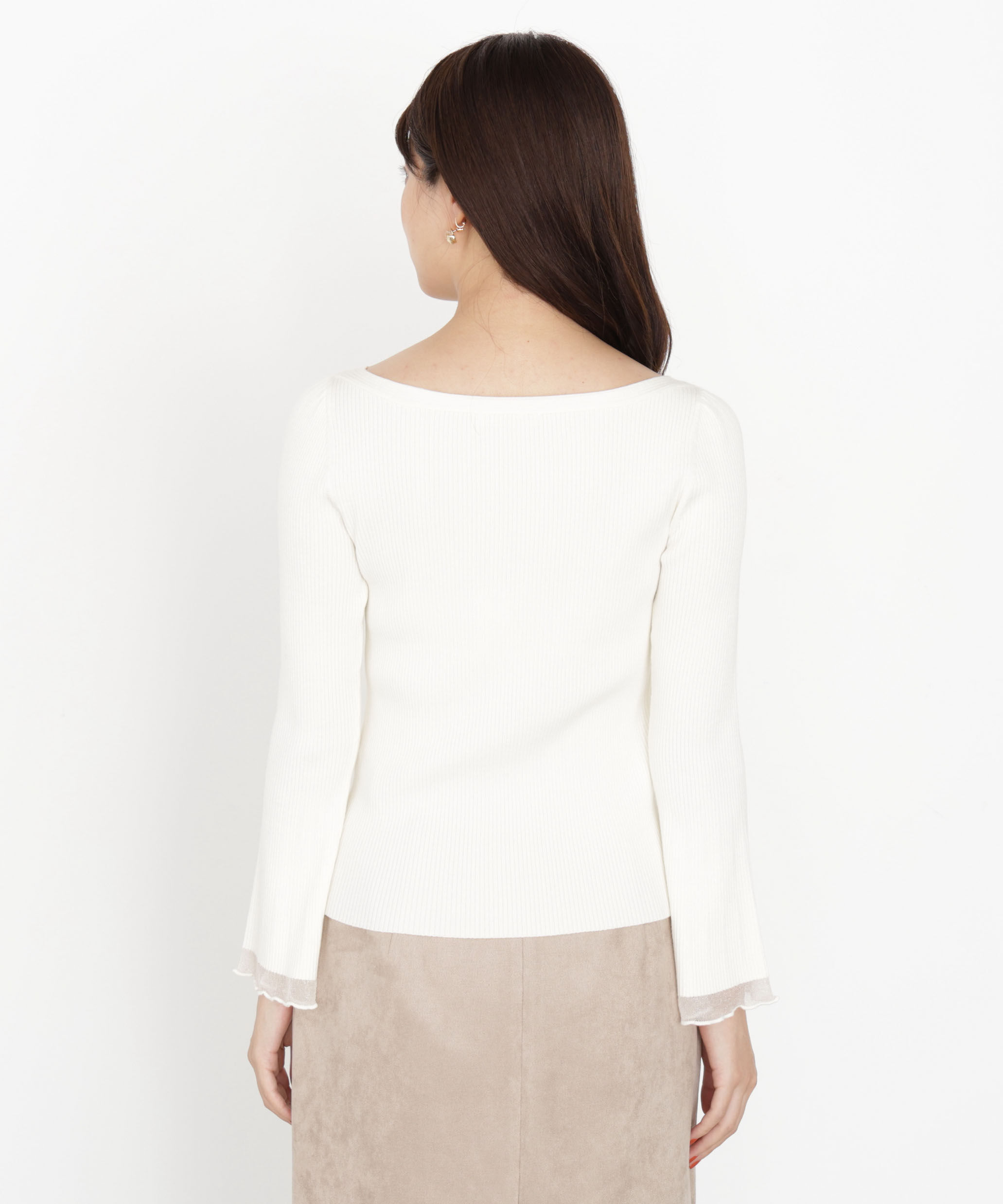 PROPORTION BODY DRESSING「＜ハンドウォッシャブル＞ハートネック部分シアースリーブニット 25AW」|ニット・セーター|