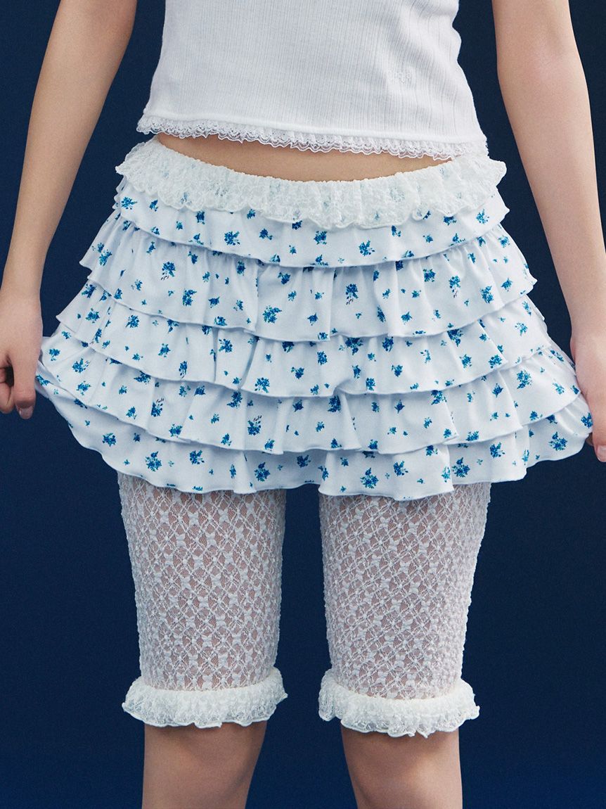 FURFUR「ティアードフリルレースパンツ」|チノ|
