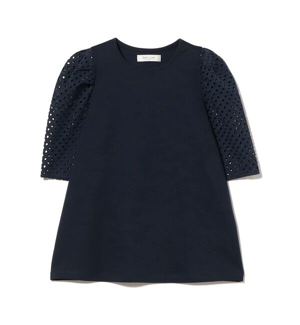 Demi-Luxe BEAMS 「刺繍レース スリーブ Tシャツ」|Tシャツ・カットソー|
