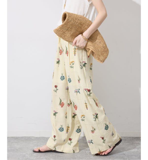 SLOBE IENA「embroideryメッシュパンツ」|その他|ホワイト