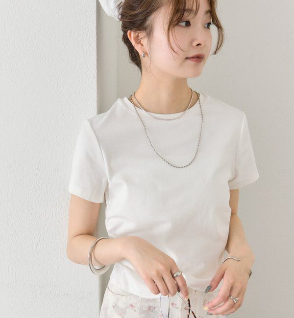  「サイドギャザーチビTシャツ」|Tシャツ・カットソー|オフホワイト