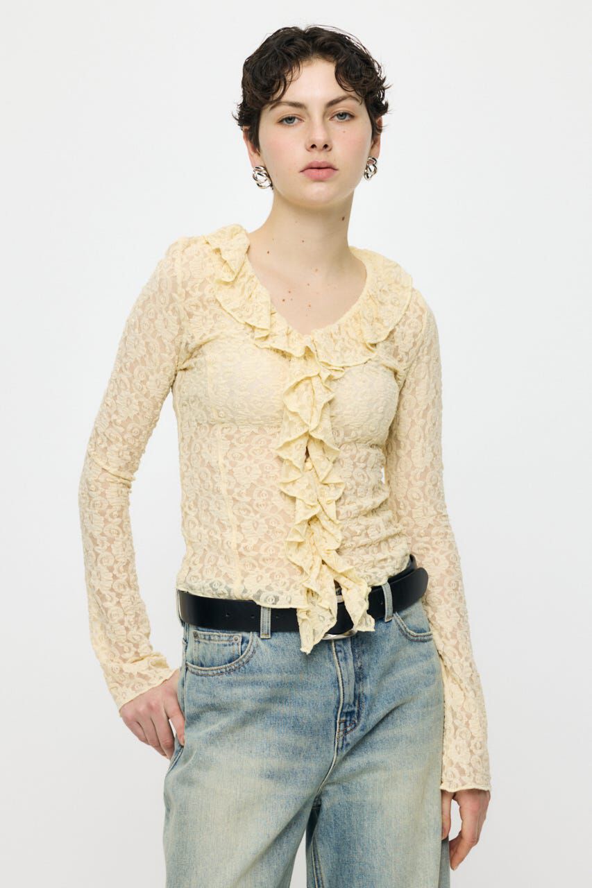 MOUSSY「LACE RUFFLE トップス」|Tシャツ・カットソー|