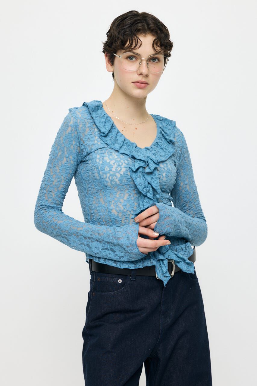 MOUSSY「LACE RUFFLE トップス」|Tシャツ・カットソー|
