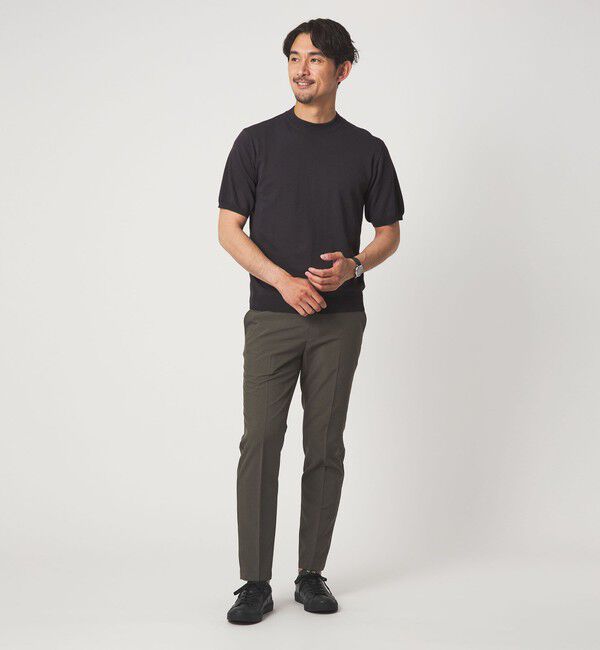 UNITED ARROWS green label relaxing「【WEB限定】JUST fit ジャケイン モックネック 半袖 ニット」|ニット・セーター|