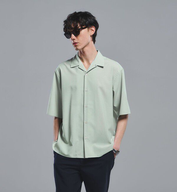 UNITED ARROWS green label relaxing「ウォッシャブルトロ オープンカラー シャツ -ストレッチ-」|シャツ・ブラウス|