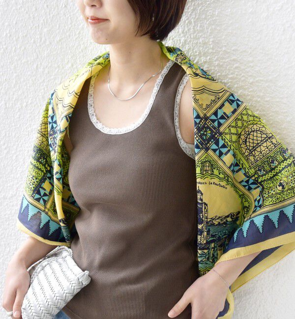 SHIPS for women「〈手洗い可能〉レース トリミング 2WAY タンクトップ」|タンクトップ|オリーブ