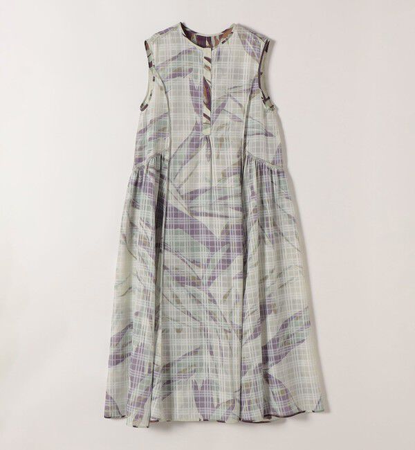 quaranciel「《予約》quaranciel:〈洗濯機可能〉ボタニカル プリント クルーネック ギャザー ワンピース」|ワンピース|