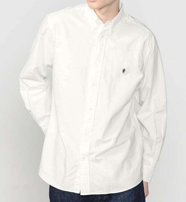 GYMPHLEX「Gymphlex | オックスフォード 長袖ボタンダウンシャツ SOLID MEN」|シャツ・ブラウス|WHITE