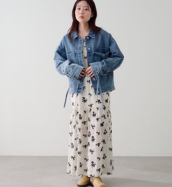  「【新色追加】ドットフラワーキャミワンピース」|ワンピース|