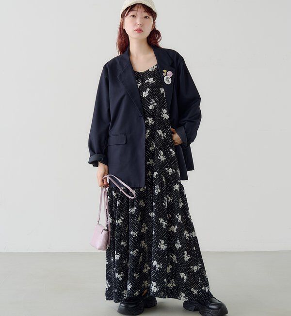  「【新色追加】ドットフラワーキャミワンピース」|ワンピース|
