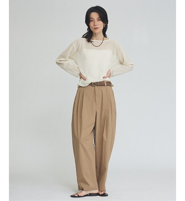 qualite「【日本製・アシンメトリー】ハーフミラノ シアーニット【予約】」|ニット・セーター|