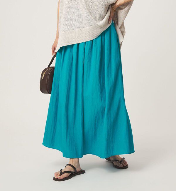 UNITED ARROWS green label relaxing「ライトタック フレア スカート」|フレア|TURQUOISE