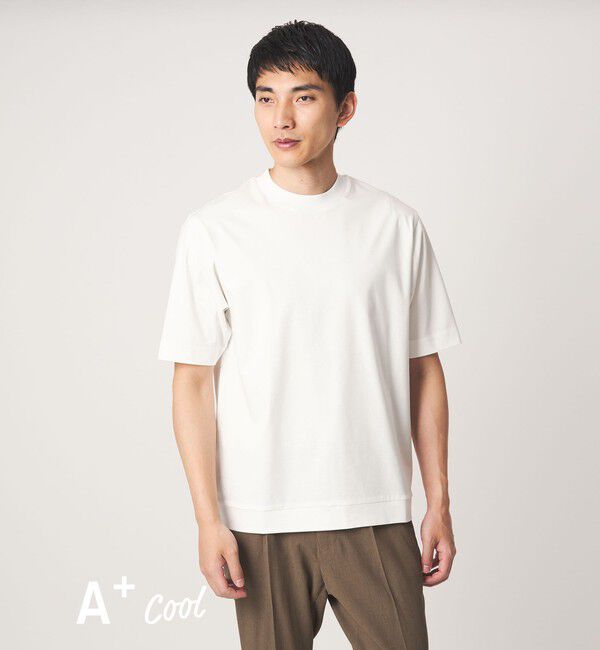 UNITED ARROWS green label relaxing「A+ COOL スムース クルーネック カットソー -吸水速乾・抗菌-」|Tシャツ・カットソー|WHITE
