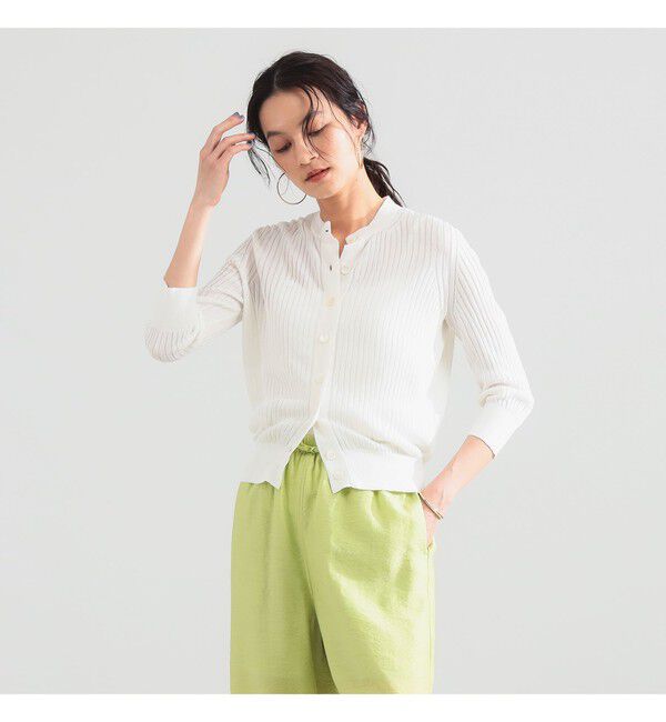 Demi-Luxe BEAMS 「SLOANE / 14ゲージ ワイドリブ カーディガン」|ニット・セーター|WHITE