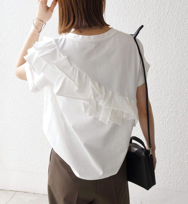 SHIPS any「《予約》SHIPS any:〈洗濯機可能〉ジャージー フリル TEE」|Tシャツ・カットソー|