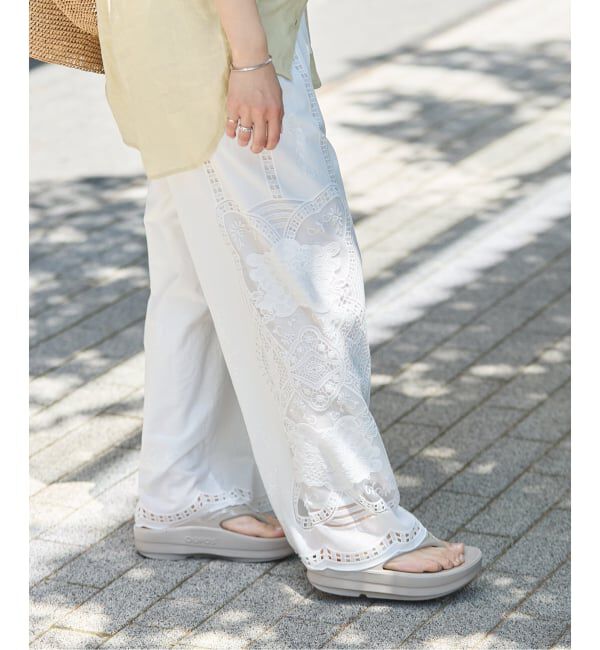 JOURNAL STANDARD「カットワークレース パンツ」|スラックス|