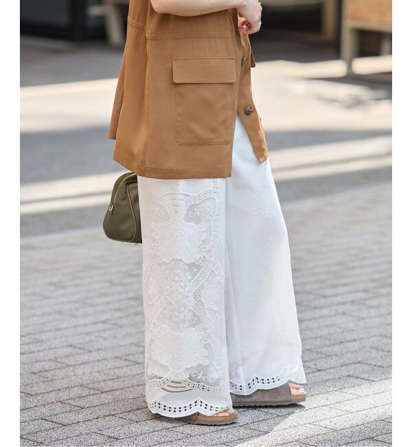 JOURNAL STANDARD「カットワークレース パンツ」|スラックス|