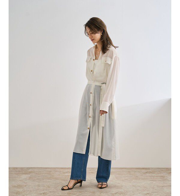 ROPE「【洗える】サファリシャツドレス」|ワンピース|