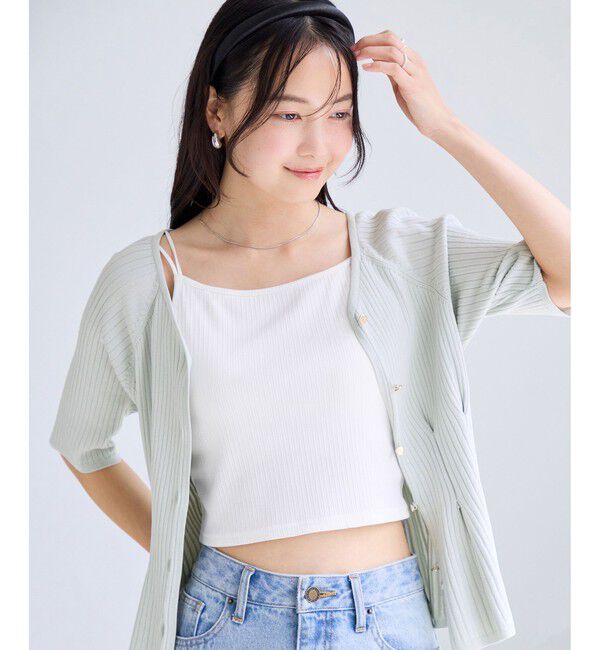 VIS「【再入荷】ウエストタックカーディガン/イージーケア」|カーディガン|